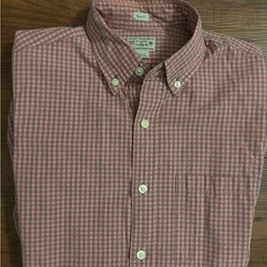 J. Crew Men's Salmon Checkered Shirt